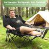 Oversized Padded Camping Chair with Removable Footrest - 400LBS Heavy-Duty Foldable Chair