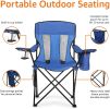 Enjoy the outdoors with this large folding camp chair that features a mesh back