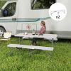 2 Pack 6 ft Portable Foldable Bench Seats, Plastic Folding Benches with Carrying Handle for Camping, White