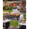 Folding Camping Table, Outdoor Portable Aluminum Lightweight Table, Quick Set-up Kitchen Cook Station, with Storage Organizer, Detachable Windscreen