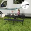 2 Pack 6 ft Portable Foldable Bench Seats, Plastic Folding Benches with Carrying Handle for Camping, Black