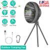 Fresh Fab Finds Portable Camping Fan Rechargeable Battery Powered Foldable Tripod Fan for Tent with Hanging Hook Carabiner Personal Desk Fan with 3 Sp