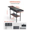 Foldable Charcoal Grill, Portable Charcoal Barbecue Grill with Adjustable Height & Folding Side Tables
