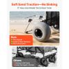 Beach Dolly with Big Wheels for Sand, 20" x 15" Cargo Deck, Folding Sand Cart with 12" Balloon Wheels