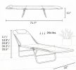 Green Folding Chaise Lounge Pool Chair Outdoor Sun Tanning Reclining Back with Pillow Steel Frame Breathable Mesh for Beach Yard Patio