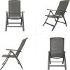 Folding Patio Chairs Set of 2, Aluminium Frame Reclining Sling Lawn Chairs with Adjustable High Backrest, Patio Dining Chairs for Outdoor, Camping