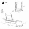 Gray Folding Chaise Lounge Pool Chair 4-Position Reclining Back Breathable Mesh Bungee Seat for Comfortable Poolside Relaxation