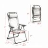 Blue 4-Pack Folding Camping Chairs Patio Chairs with Removable Headrest for Garden Picnic Outdoor Party