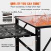 Camping Kitchen Table, One-piece Folding Portable Cook Station with A Carrying Bag, Aluminum Camping Table 4 Iron Side Tables & 2 Shelves