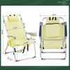 Same Code2801887163*70*99cm Heightened Oxford Cloth Silver White Aluminum Tube Bearing 100kg Beach Chair Yellow