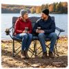 Navy Dual Person Heated Folding Camping Chair 4 Heating Zones 3 Temperature Levels