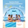 Beach Tent Sun Shelter for 4 Person, Pop Up Beach Tent UPF 50+ Protection, Portable Sun Shade Canopy with Carrying Bag and Sand Pockets