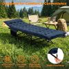Navy Foldable Heavy Duty Camping Cot 330LBS, Portable Outdoor Sleeping Bed with Cushion & Carry Bag for Camping Office Nap