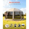 Screen House Tent, 15 x 13.8 ft, 12-15 Person Pop Up Screen Tent, Portable Screened in Canopy with Carry Bag, Netting Sides, Ground Stakes, for Garden
