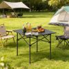 Folding Roll-up Camping Table with Metal Legs with Carrying Bag Non-slip Foot for Camping, Picnics, and Beach Trips