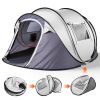4 Person Pop Up Tent for Camping, Waterproof Instant Family Tent with Front Awning, Automatic Tent Throw Pop Up Instant Flip Pop Tent for Camping