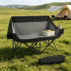 Heated Double Camping Chair 4 Heating Zones Wine Glass Holders Outdoor Portable Comfortable Seat for Camping Trips
