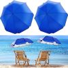 2 Pcs Automatic Chair Umbrella with Universal Clamp 44" UPF 50+ Portable Clamp on Beach Chair Adjustable Wheelchair Umbrella for Outdoor Patio Parasol
