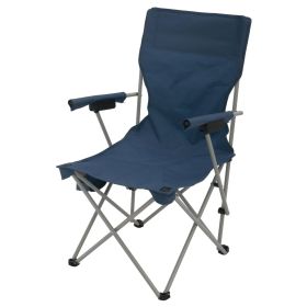 Hard Arm Camping Chair with Durable Polyester Seat and Steel Frame, Portable with Cup Holder (Pack Size: 1 Pack)
