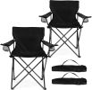 Foldable Camping Chair Set of 2, Folding Camp Chairs for Adults, Large Portable Lawn Chair for Outdoors Fishing, Hiking, Travel, Picnic, Beach