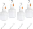 Camping Lantern, 2 Pack Rechargeable LED Tent Lamp Lights Bulb Portable Hanging 3 Lighting Modes 90W with Clip Hook for Camping, Hiking, Fishing
