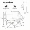 Heated Double Camping Chair 4 Heating Zones Wine Glass Holders Outdoor Portable Comfortable Seat for Camping Trips