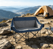 Heated Double Camping Chair 4 Heating Zones Wine Glass Holders Outdoor Portable Comfortable Seat for Camping Trips