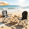2-Pack Folding Camping Chairs for Adults with Cup Holders Portable Outdoor Seat with Beverage Storage
