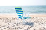 Folding Beach Chair, 1 Position Lightweight and Portable Foldable Outdoor Camping Accessories with Carry Strap (Bold Stripe, 200lbs Capacity)