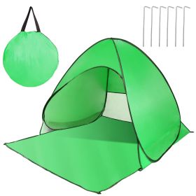 Pop Up Beach Tent Sun Shade Shelter Anti-UV Automatic Waterproof Tent Canopy for 2/3 Man w/ Net Window Storage Bag for Outdoor Beach Camping Fishing U (Color: Green)