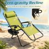 Portable Zero Gravity Chair with Cup Holder And Tray Backrest Adjustable Outdoor Recliner Camping Lawn Furniture