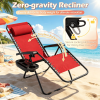 Portable Zero Gravity Chair with Cup Holder And Tray Backrest Adjustable Outdoor Recliner Camping Lawn Furniture