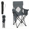 Folding Camping Chair Mesh Backrest  Metal Frame with Carrying Bag Outdoor Portable Reclining Camp Seat