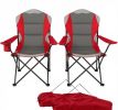 2-Pack Folding Camping Chairs for Adults with Cup Holders Portable Outdoor Seat with Beverage Storage