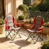 2-Pack Folding Camping Chairs for Adults with Cup Holders Portable Outdoor Seat with Beverage Storage