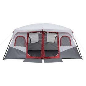 10 Person Family Cabin Tent, 2 Room Huge Tent with Storage Pockets for Camping Accessories (Color: as picture)