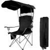 Oversized Camping Chair with Canopy Heavy Duty Folding Outdoor Chair with Armrest Cup Holder and Carry Bag Portable Camp Chair for Beach Fishing Picni
