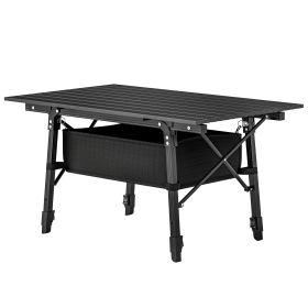 3ft Aluminum Small Folding Table, Portable Camping Table with Storage Bag, Carry Bag for Outdoor Picnic BBQ, Black (title: default title)