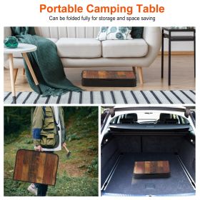 35.43x23.62x26in Foldable Camping Table Collapsible Picnic Aluminum Alloy Grill Stand 66LBS Max Load Height Adjustable BBQ Table with Adjustable Heigh (Color: Black)