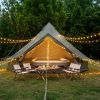 13.1FT Oxford Bell Tent for Family Camping Spacious Yurt Tent with Stove Jack, 4 Season Glamping Shelter, Waterproof Oxford Hot Tent for 4-8 People