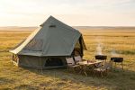 Oxford Bell Tent for Family Camping - Spacious 9.8ft Yurt with Stove Jack, Large Glamping Tents for 3-4 People, 4 Season Oxford Hot Tent Shelter
