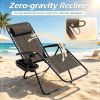 Portable Zero Gravity Chair with Cup Holder And Tray Backrest Adjustable Outdoor Recliner Camping Lawn Furniture