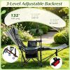 Outdoor Camping Reclining Chair 2 in 1 with 3 Level Adjustable Backrest Lightweight Portable Folding Chair for Picnic Travel Hiking