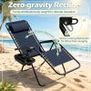 Portable Zero Gravity Chair with Cup Holder And Tray Backrest Adjustable Outdoor Recliner Camping Lawn Furniture