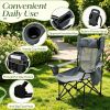 Outdoor Camping Reclining Chair 2 in 1 with 3 Level Adjustable Backrest Lightweight Portable Folding Chair for Picnic Travel Hiking
