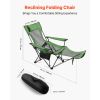 Reclining Camping Chair, 4 Adjustable Positions, Portable Folding Lounger for Adults, Mesh Beach Chair with Headrest & Foot Rest, Supports 220 lbs