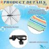 2 Pcs Automatic Chair Umbrella with Universal Clamp 44" UPF 50+ Portable Clamp on Beach Chair Adjustable Wheelchair Umbrella for Outdoor Patio Parasol