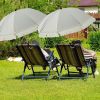2 Pcs Automatic Chair Umbrella with Universal Clamp 44" UPF 50+ Portable Clamp on Beach Chair Adjustable Wheelchair Umbrella for Outdoor Patio Parasol