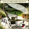 Outdoor Camping Reclining Chair 2 in 1 with 3 Level Adjustable Backrest Lightweight Portable Folding Chair for Picnic Travel Hiking