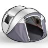 4 Person Pop Up Tent for Camping, Waterproof Instant Family Tent with Front Awning, Automatic Tent Throw Pop Up Instant Flip Pop Tent for Camping